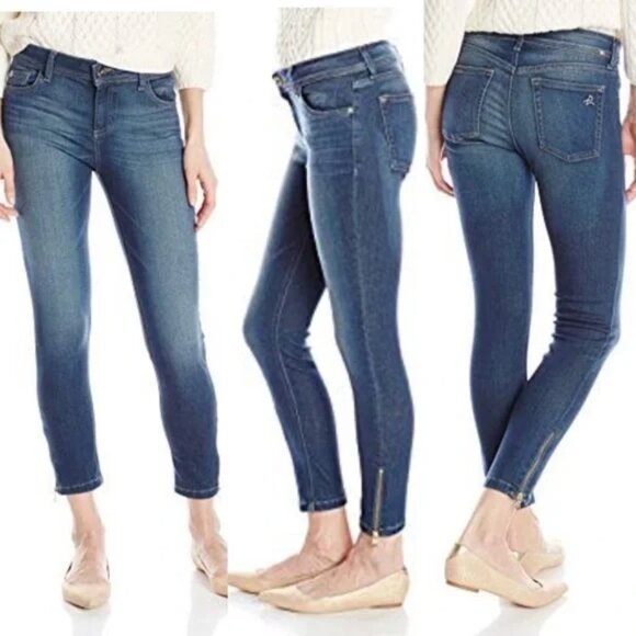 DL1961 Florence Instasculpt Cropped with Zip Jeans Size 27